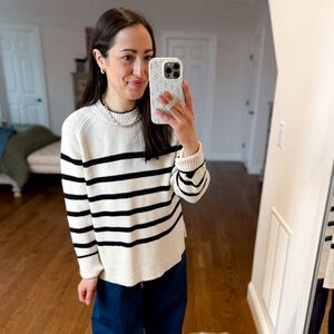 a new day Black and White Striped Sweater